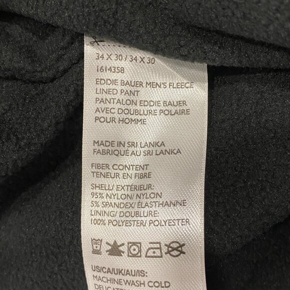 Eddie Bauer Fleece Lined Tech Pants Mens 34 x 30" Gray Water Repellent Insulated - Picture 13 of 15